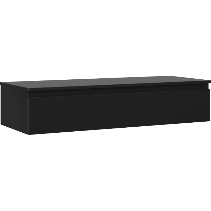 Mexen Orio szafka łazienkowa podumywalkowa 120 cm z blatem, 1 szuflada, czarna mat - 91A10-12023-1-BFC71