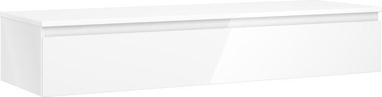 Mexen Orio szafka łazienkowa podumywalkowa 140 cm z blatem, 1 szuflada, biała połysk - 91A10-14023-1-BFC00