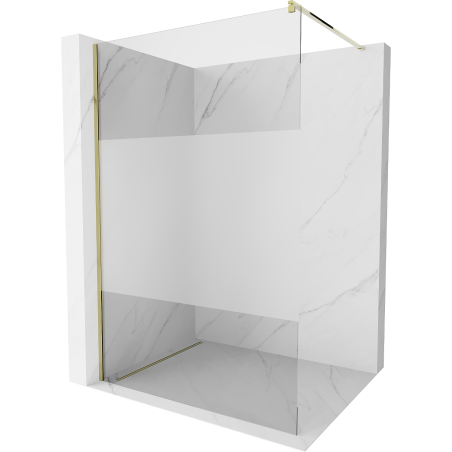 Mexen Kioto ścianka prysznicowa Walk-in 90 x 200 cm, transparent/szron 8 mm, złota - 800-090-101-50-35