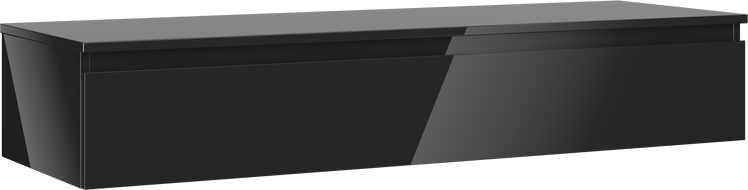 Mexen Orio szafka łazienkowa podumywalkowa 140 cm z blatem, 1 szuflada, czarna połysk - 91A10-14023-1-BFC70