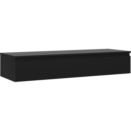 Mexen Orio szafka łazienkowa podumywalkowa 140 cm z blatem, 1 szuflada, czarna mat - 91A10-14023-1-BFC71