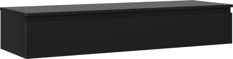 Mexen Orio szafka łazienkowa podumywalkowa 140 cm z blatem, 1 szuflada, czarna mat - 91A10-14023-1-BFC71