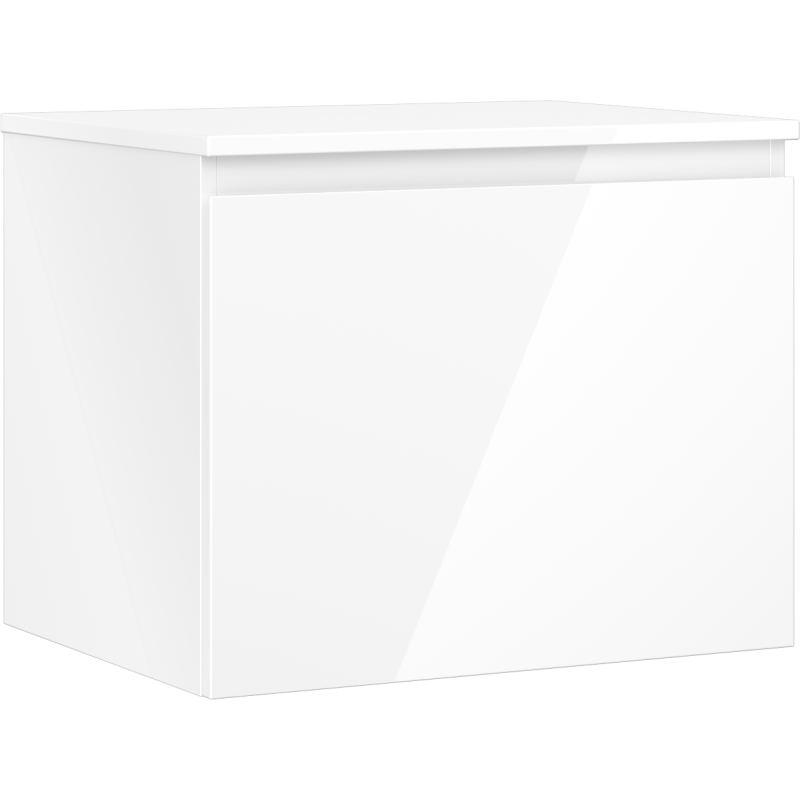 Mexen Orio szafka łazienkowa podumywalkowa 60 cm z blatem, 1 szuflada, biała połysk - 91A10-06047-1-BFC00