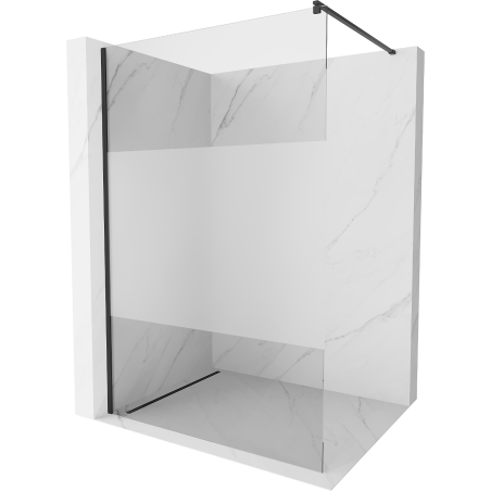 Mexen Kioto ścianka prysznicowa Walk-in 90 x 200 cm, transparent/szron 8 mm, czarna - 800-090-101-70-35