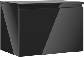 Mexen Orio szafka łazienkowa podumywalkowa 70 cm z blatem, 1 szuflada, czarna połysk - 91A10-07047-1-BFC70