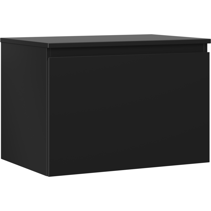 Mexen Orio szafka łazienkowa podumywalkowa 70 cm z blatem, 1 szuflada, czarna mat - 91A10-07047-1-BFC71