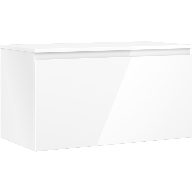 Mexen Orio szafka łazienkowa podumywalkowa 90 cm z blatem, 1 szuflada, biała połysk - 91A10-09047-1-BFC00
