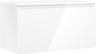 Mexen Orio szafka łazienkowa podumywalkowa 90 cm z blatem, 1 szuflada, biała połysk - 91A10-09047-1-BFC00