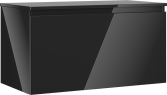 Mexen Orio szafka łazienkowa podumywalkowa 90 cm z blatem, 1 szuflada, czarna połysk - 91A10-09047-1-BFC70