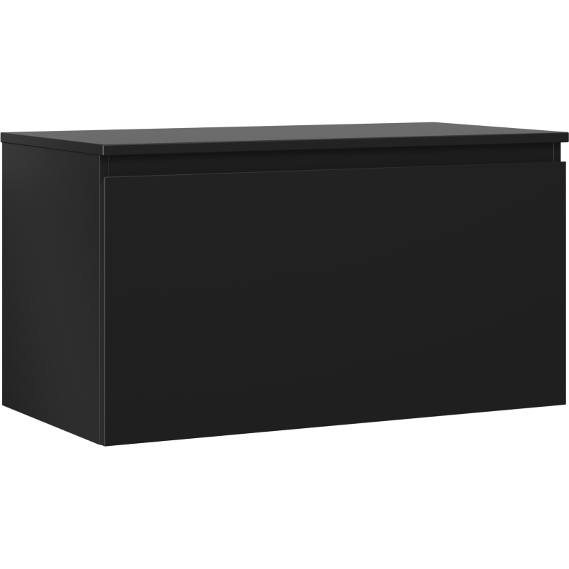 Mexen Orio szafka łazienkowa podumywalkowa 90 cm z blatem, 1 szuflada, czarna mat - 91A10-09047-1-BFC71
