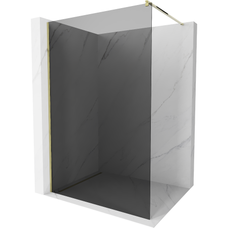 Mexen Kioto ścianka prysznicowa Walk-in 80 x 200 cm, grafit 8 mm, złota - 800-080-101-50-40