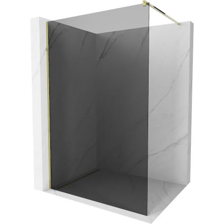 Mexen Kioto ścianka prysznicowa Walk-in 90 x 200 cm, grafit 8 mm, złota - 800-090-101-50-40