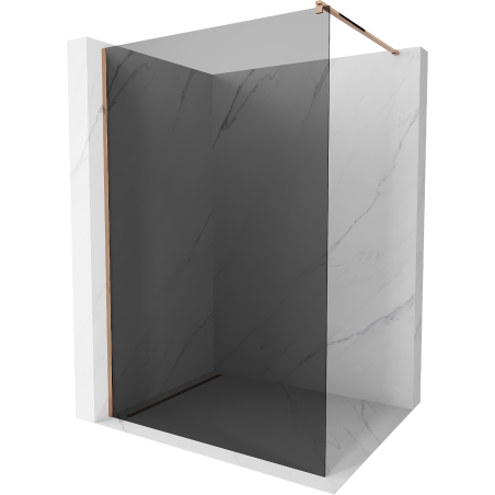 Mexen Kioto ścianka prysznicowa Walk-in 80 x 200 cm, grafit 8 mm, różowe złoto - 800-080-101-60-40