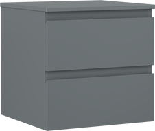 Mexen Orio szafka łazienkowa podumywalkowa 50 cm z blatem, 2 szuflady, grafit mat - 91A10-05047-2-BFFC66