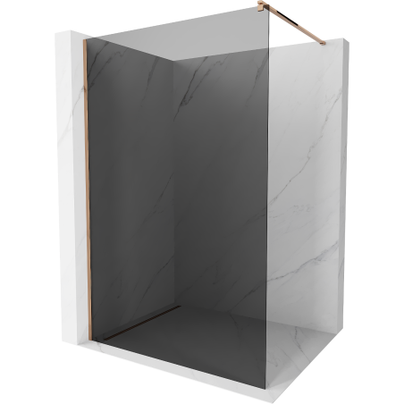 Mexen Kioto ścianka prysznicowa Walk-in 90 x 200 cm, grafit 8 mm, różowe złoto - 800-090-101-60-40