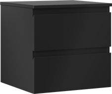 Mexen Orio szafka łazienkowa podumywalkowa 50 cm z blatem, 2 szuflady, czarna mat - 91A10-05047-2-BFFC71