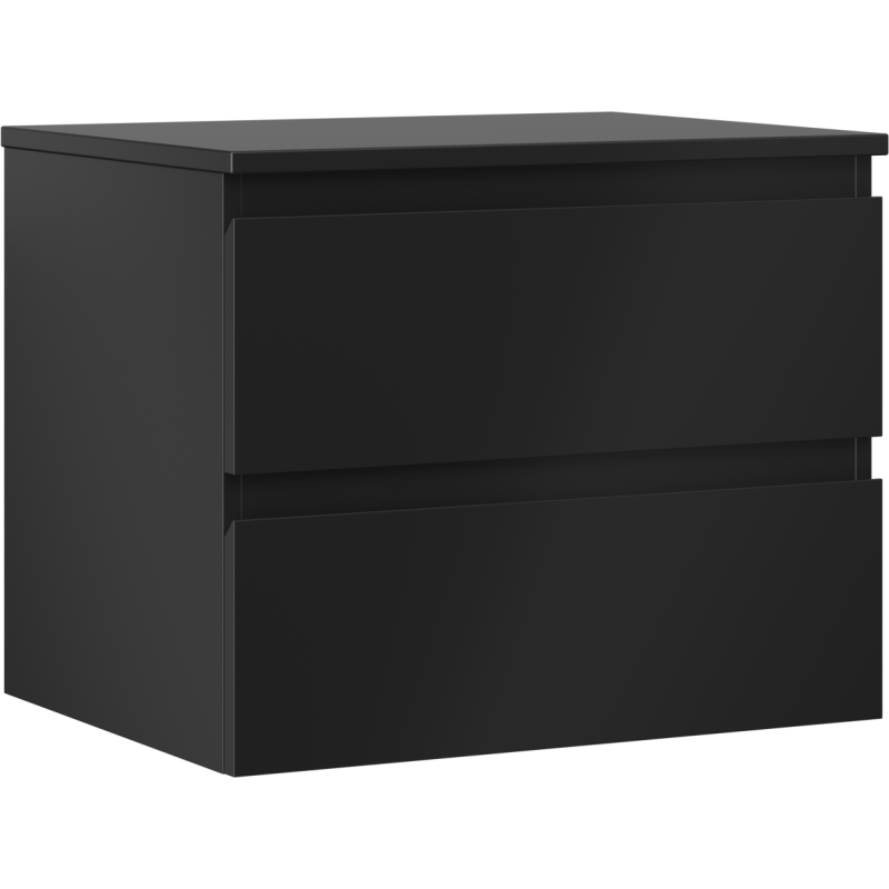 Mexen Orio szafka łazienkowa podumywalkowa 60 cm z blatem, 2 szuflady, czarna mat - 91A10-06047-2-BFFC71