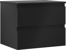 Mexen Orio szafka łazienkowa podumywalkowa 60 cm z blatem, 2 szuflady, czarna mat - 91A10-06047-2-BFFC71