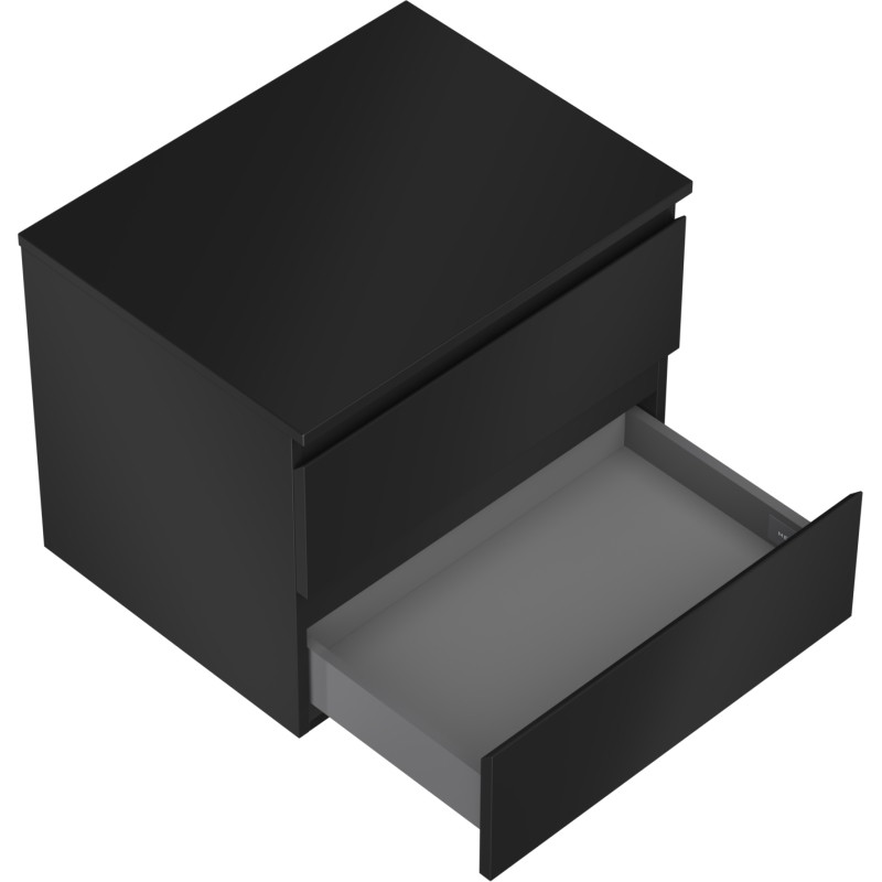 Mexen Orio szafka łazienkowa podumywalkowa 60 cm z blatem, 2 szuflady, czarna mat - 91A10-06047-2-BFFC71