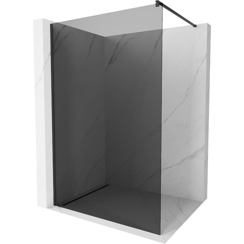 Mexen Kioto ścianka prysznicowa Walk-in 70 x 200 cm, grafit 8 mm, czarna - 800-070-101-70-40