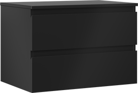 Mexen Orio szafka łazienkowa podumywalkowa 70 cm z blatem, 2 szuflady, czarna mat - 91A10-07047-2-BFFC71
