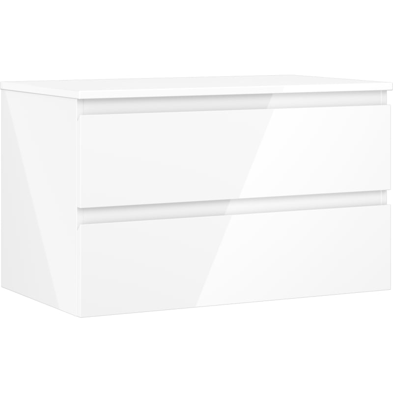 Mexen Orio szafka łazienkowa podumywalkowa 80 cm z blatem, 2 szuflady, biała połysk - 91A10-08047-2-BFFC00