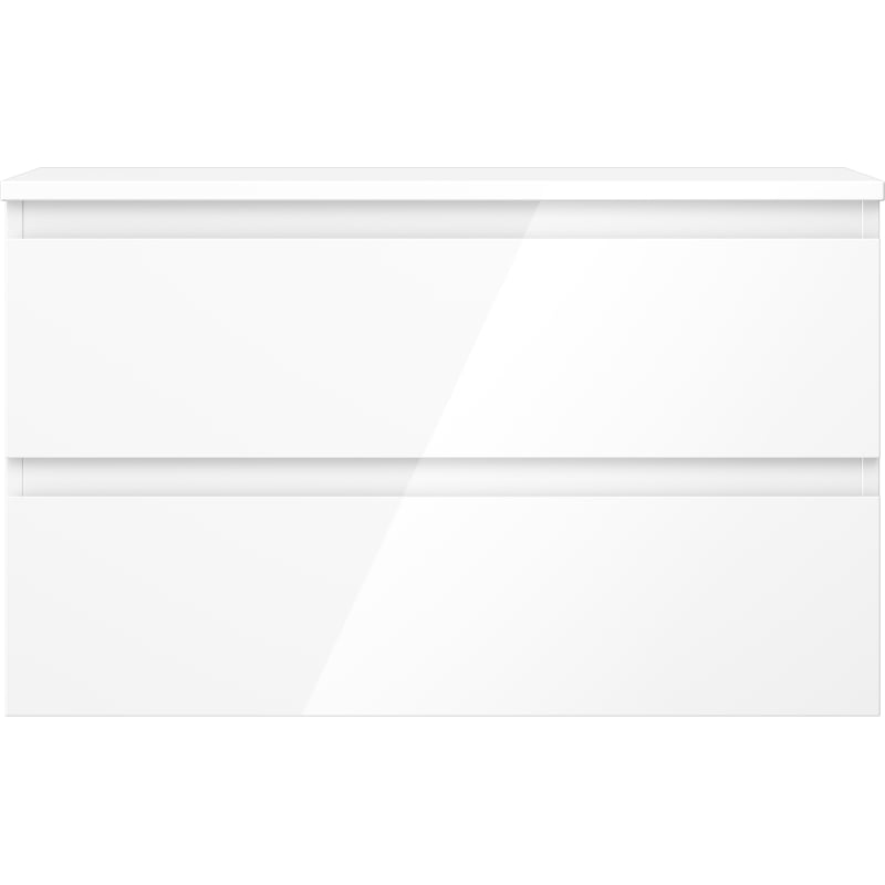 Mexen Orio szafka łazienkowa podumywalkowa 80 cm z blatem, 2 szuflady, biała połysk - 91A10-08047-2-BFFC00
