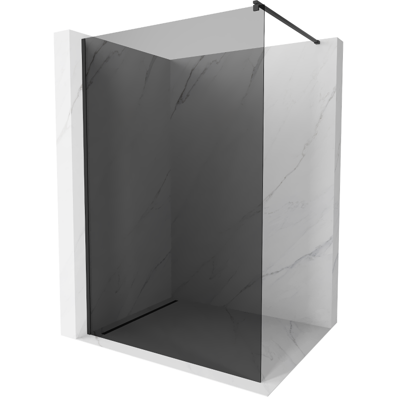 Mexen Kioto ścianka prysznicowa Walk-in 90 x 200 cm, grafit 8 mm, czarna - 800-090-101-70-40