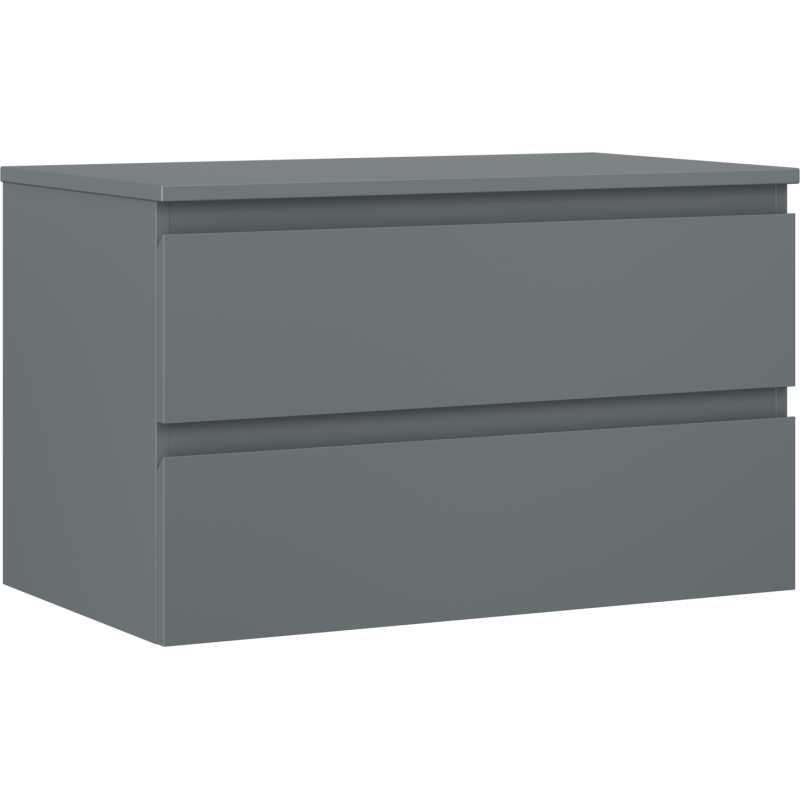 Mexen Orio szafka łazienkowa podumywalkowa 80 cm z blatem, 2 szuflady, grafit mat - 91A10-08047-2-BFFC66