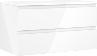 Mexen Orio szafka łazienkowa podumywalkowa 90 cm z blatem, 2 szuflady, biała połysk - 91A10-09047-2-BFFC00