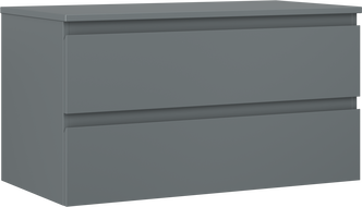 Mexen Orio szafka łazienkowa podumywalkowa 90 cm z blatem, 2 szuflady, grafit mat - 91A10-09047-2-BFFC66