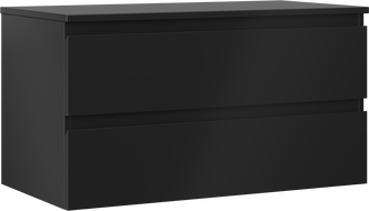 Mexen Orio szafka łazienkowa podumywalkowa 90 cm z blatem, 2 szuflady, czarna mat - 91A10-09047-2-BFFC71