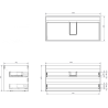 Mexen Orio szafka łazienkowa podumywalkowa 100 cm z blatem, 2 szuflady, grafit mat - 91A10-10047-2-BFFC66