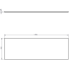 Mexen Orio szafka łazienkowa podumywalkowa 140 cm z blatem, 2 szuflady, grafit mat - 91A10-14047-2-BFFC66
