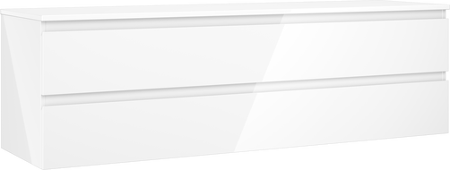 Mexen Orio szafka łazienkowa podumywalkowa 160 cm z blatem, 2 szuflady, biała połysk - 91A10-16047-2-BFFC00