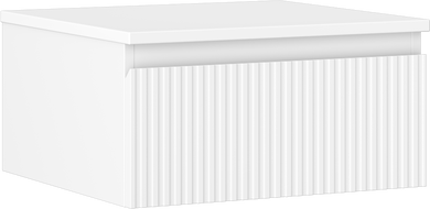 Mexen Rivel szafka łazienkowa podumywalkowa 50 cm z blatem, 1 szuflada, ryflowana , biała mat - 91A20-05023-1-BFC01