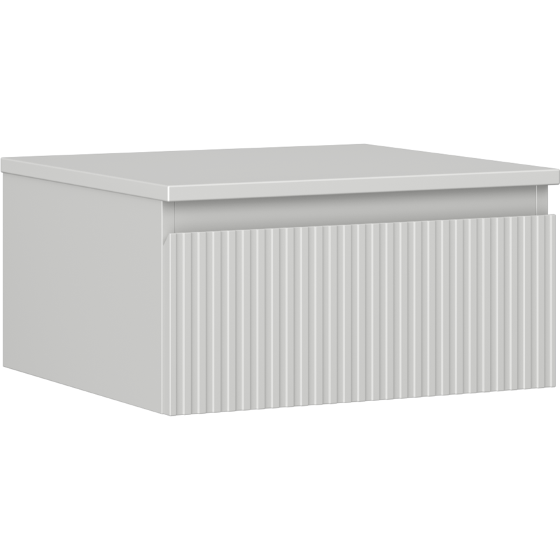 Mexen Rivel szafka łazienkowa podumywalkowa 50 cm z blatem, 1 szuflada, ryflowana , szara mat - 91A20-05023-1-BFC62