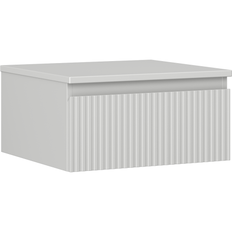 Mexen Rivel szafka łazienkowa podumywalkowa 50 cm z blatem, 1 szuflada, ryflowana , szara mat - 91A20-05023-1-BFC62