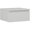 Mexen Rivel szafka łazienkowa podumywalkowa 50 cm z blatem, 1 szuflada, ryflowana , szara mat - 91A20-05023-1-BFC62