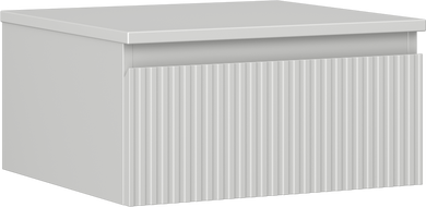 Mexen Rivel szafka łazienkowa podumywalkowa 50 cm z blatem, 1 szuflada, ryflowana , szara mat - 91A20-05023-1-BFC62