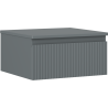 Mexen Rivel szafka łazienkowa podumywalkowa 50 cm z blatem, 1 szuflada, ryflowana , grafit mat - 91A20-05023-1-BFC66