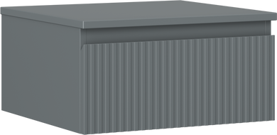 Mexen Rivel szafka łazienkowa podumywalkowa 50 cm z blatem, 1 szuflada, ryflowana , grafit mat - 91A20-05023-1-BFC66