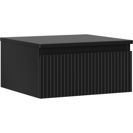 Mexen Rivel szafka łazienkowa podumywalkowa 50 cm z blatem, 1 szuflada, ryflowana , czarna mat - 91A20-05023-1-BFC71