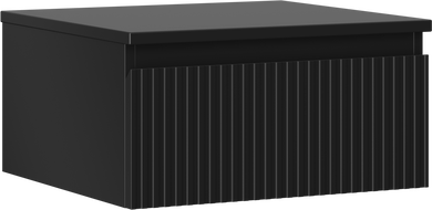 Mexen Rivel szafka łazienkowa podumywalkowa 50 cm z blatem, 1 szuflada, ryflowana , czarna mat - 91A20-05023-1-BFC71