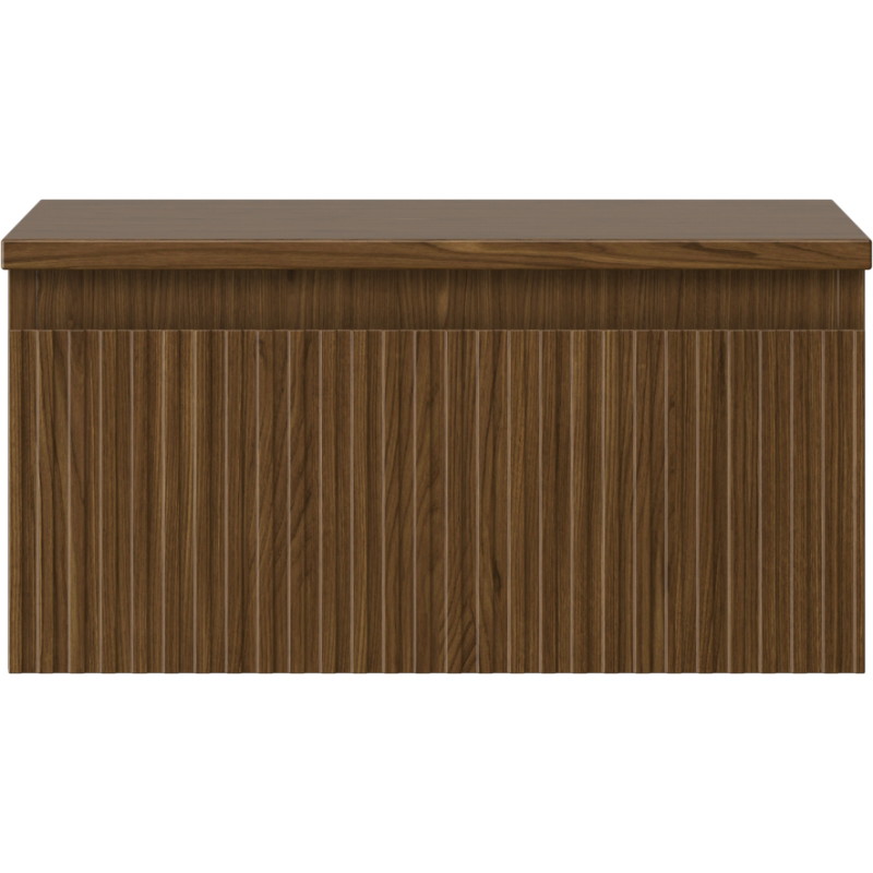 Mexen Rivel szafka łazienkowa podumywalkowa 50 cm z blatem, 1 szuflada, ryflowana , orzech - 91A20-05023-1-BFC86