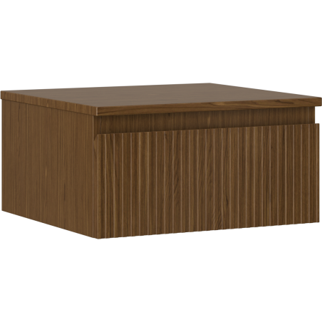 Mexen Rivel szafka łazienkowa podumywalkowa 50 cm z blatem, 1 szuflada, ryflowana , orzech - 91A20-05023-1-BFC86