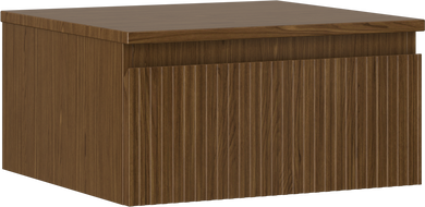 Mexen Rivel szafka łazienkowa podumywalkowa 50 cm z blatem, 1 szuflada, ryflowana , orzech - 91A20-05023-1-BFC86