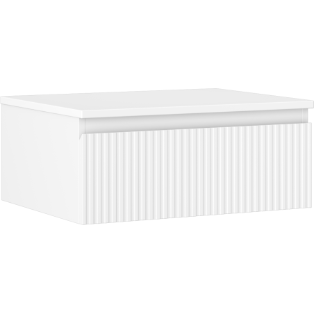 Mexen Rivel szafka łazienkowa podumywalkowa 60 cm z blatem, 1 szuflada, ryflowana , biała mat - 91A20-06023-1-BFC01