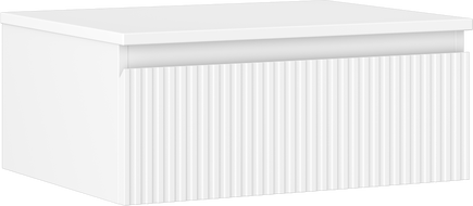 Mexen Rivel szafka łazienkowa podumywalkowa 60 cm z blatem, 1 szuflada, ryflowana , biała mat - 91A20-06023-1-BFC01