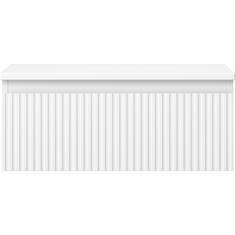Mexen Rivel szafka łazienkowa podumywalkowa 60 cm z blatem, 1 szuflada, ryflowana , biała mat - 91A20-06023-1-BFC01